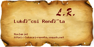 Lukácsi Renáta névjegykártya